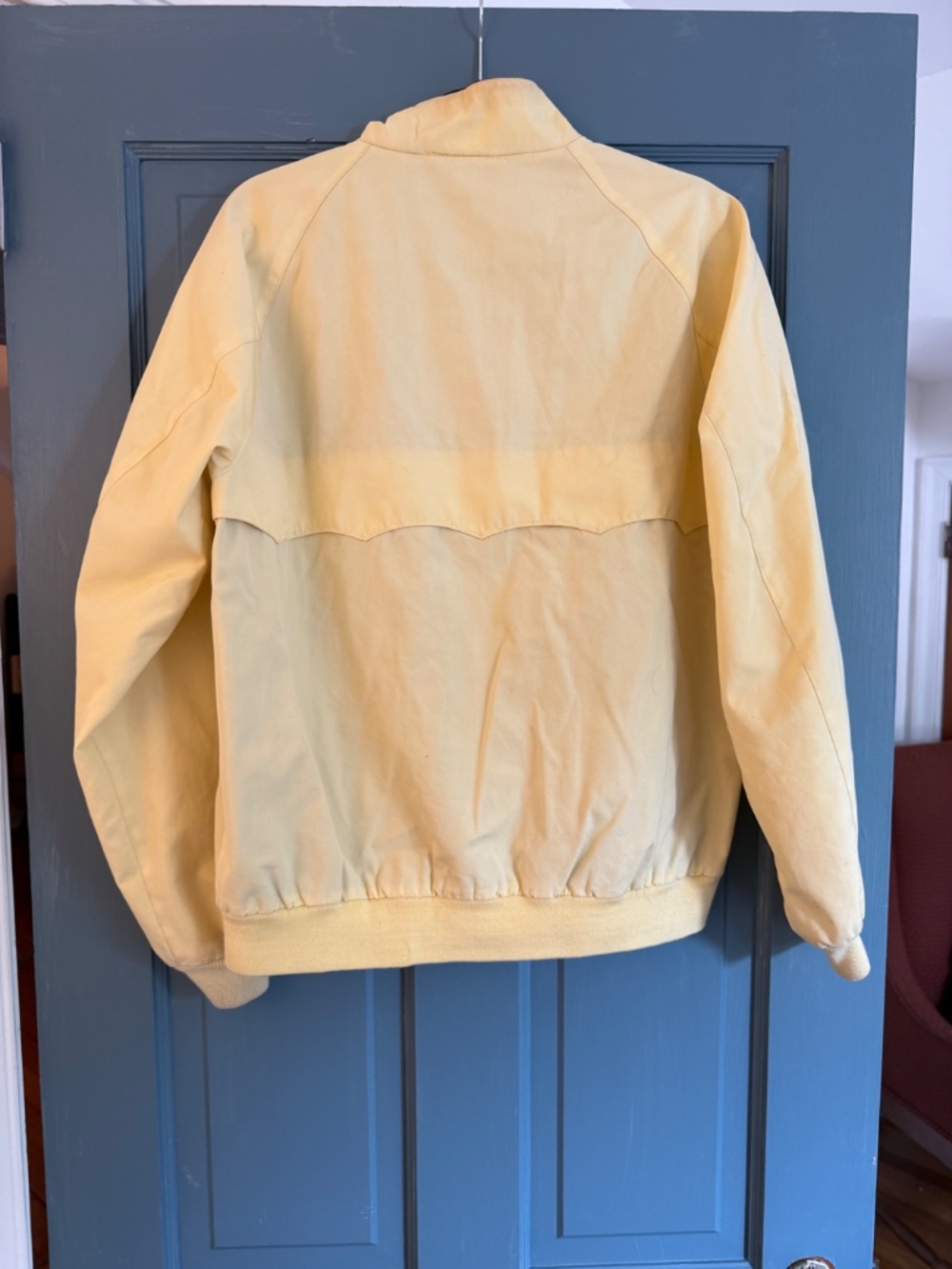 Vintage 80s IZOD Lacoste Yellow Harrington Jacket Plaid Lined Men’s M - Picture 3 of 5